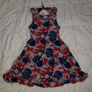 Red and blue floral Justice dress